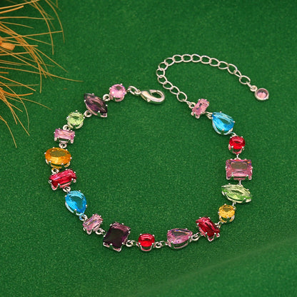 Colourful Zircon Crystal Candy Bracelet