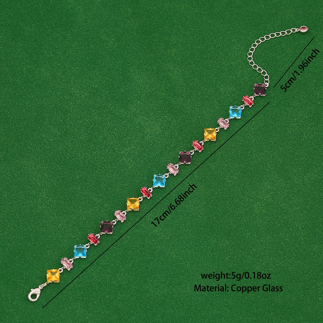 Colourful Zircon Crystal Candy Bracelet