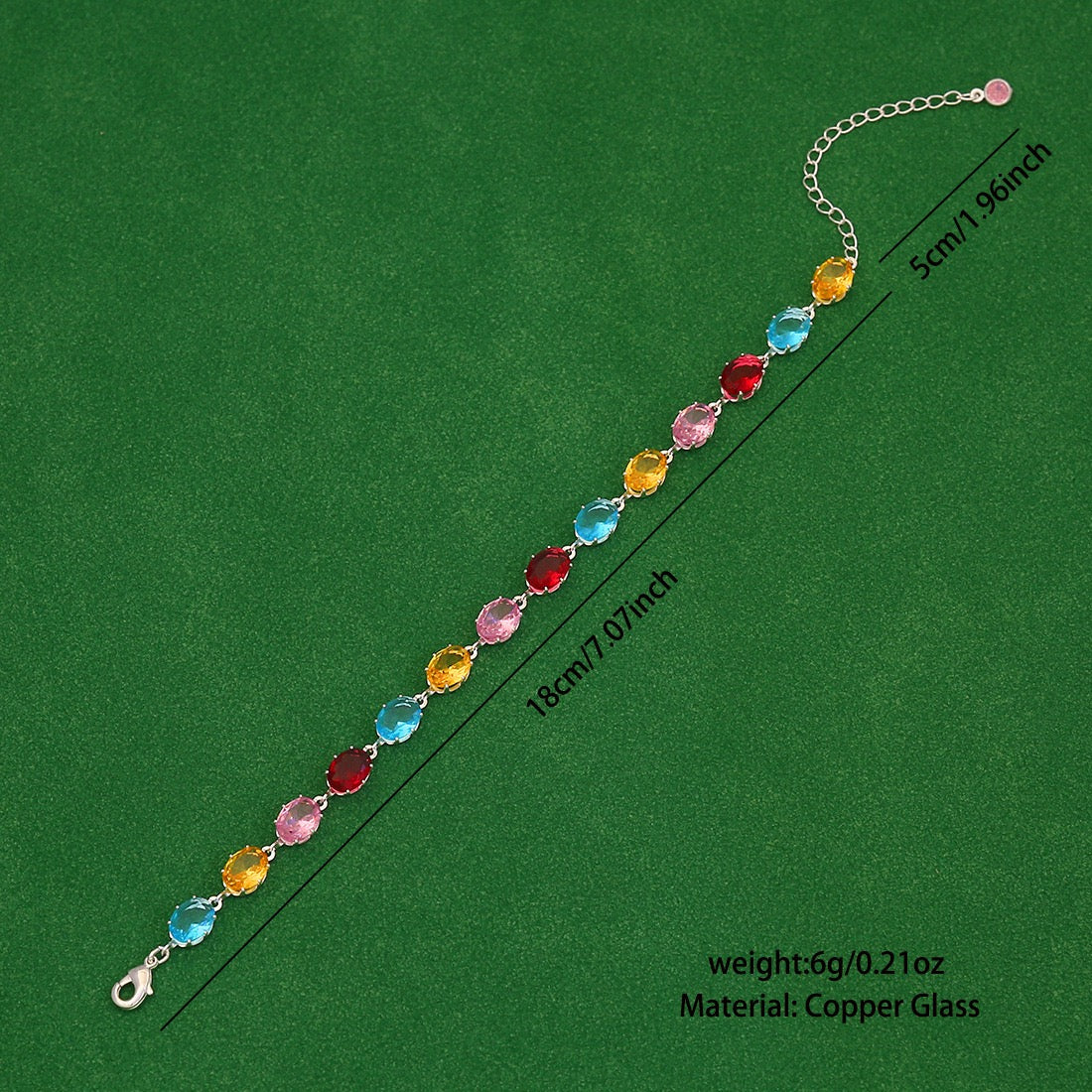 Colourful Zircon Crystal Candy Bracelet