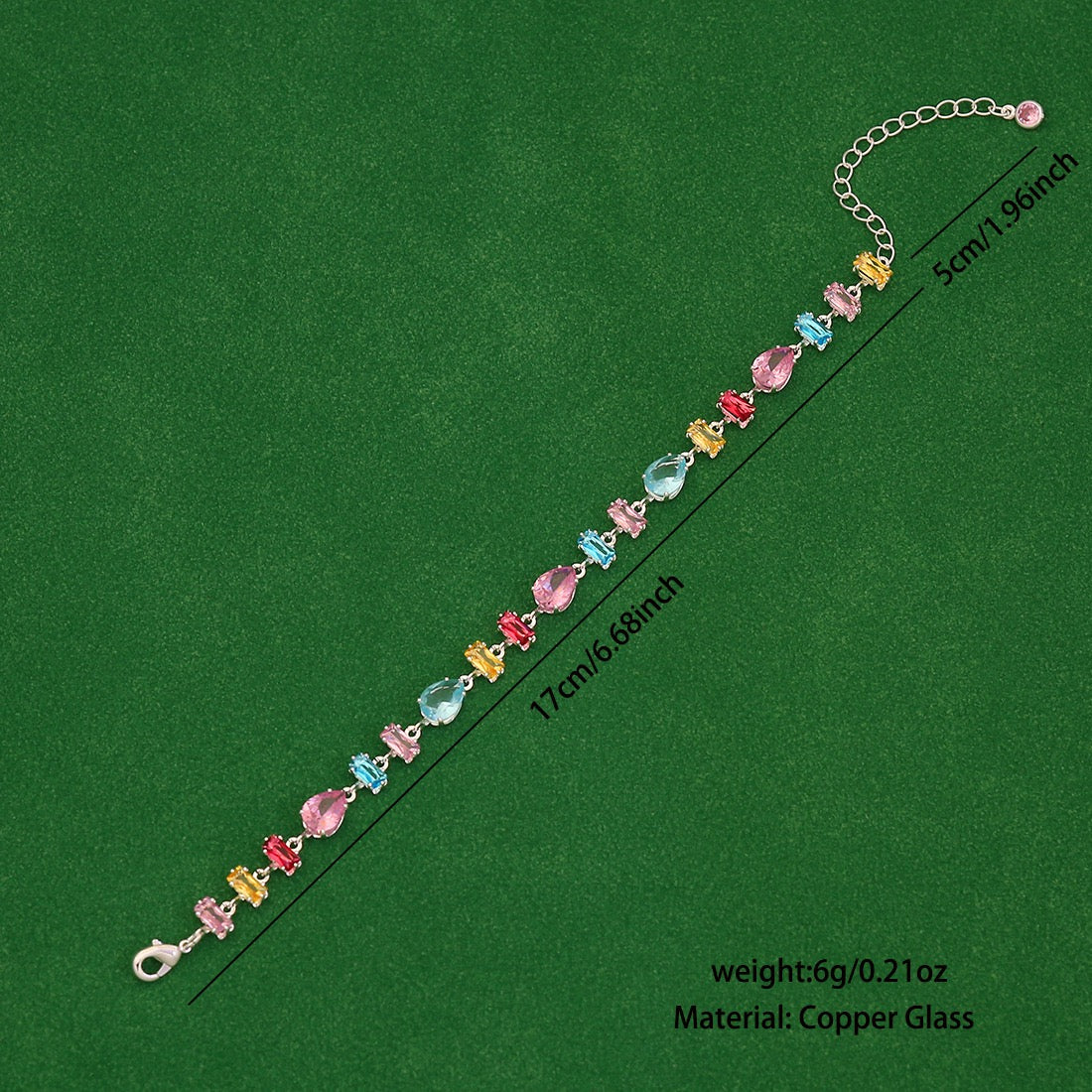 Colourful Zircon Crystal Candy Bracelet