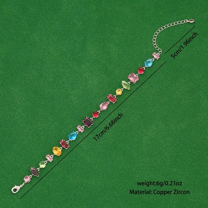 Colourful Zircon Crystal Candy Bracelet