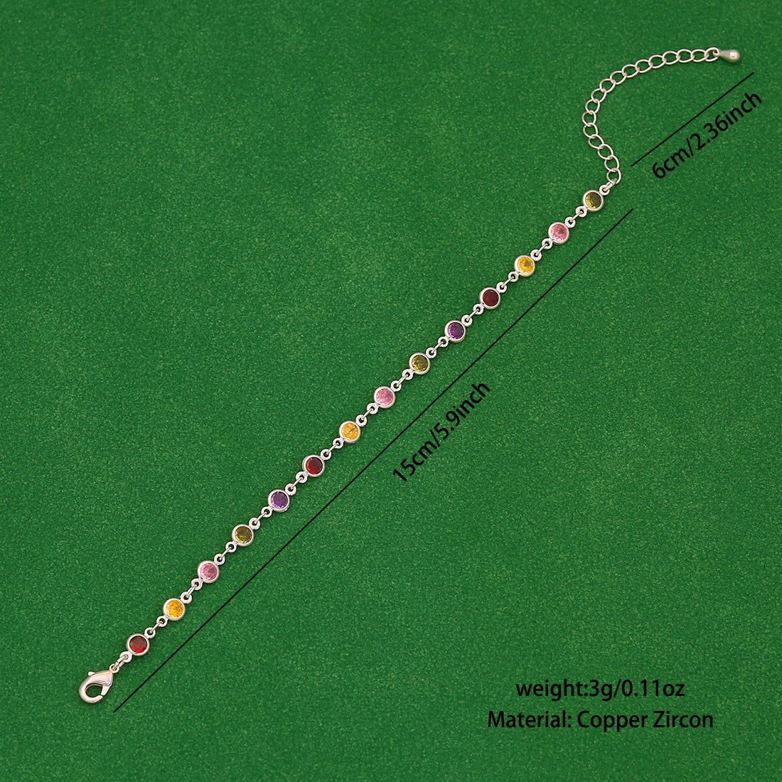 Colourful Zircon Crystal Candy Bracelet