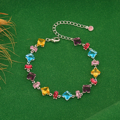Colourful Zircon Crystal Candy Bracelet