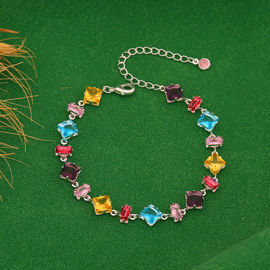 Colourful Zircon Crystal Candy Bracelet