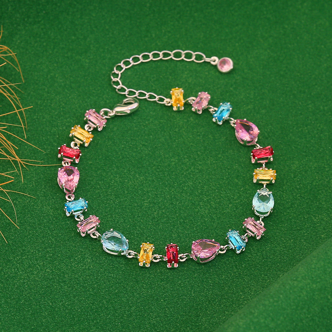 Colourful Zircon Crystal Candy Bracelet