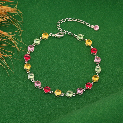 Colourful Zircon Crystal Candy Bracelet