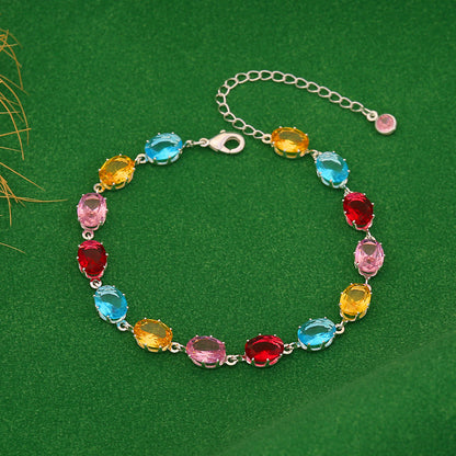 Colourful Zircon Crystal Candy Bracelet