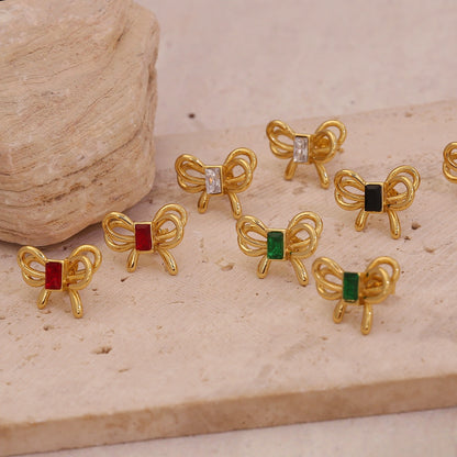 Double Bow Stud Earrings