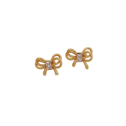 Double Bow Stud Earrings