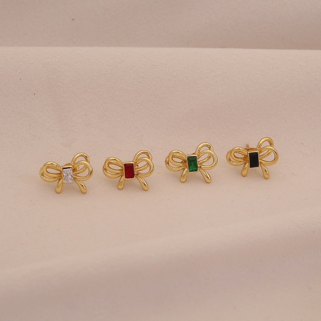 Double Bow Stud Earrings