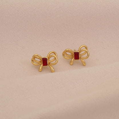 Double Bow Stud Earrings