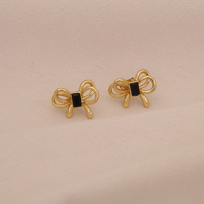 Double Bow Stud Earrings