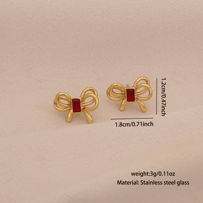 Double Bow Stud Earrings