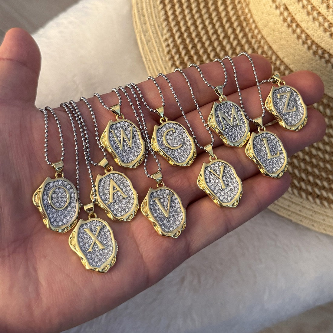 Gold Alphabet Pendant Necklace