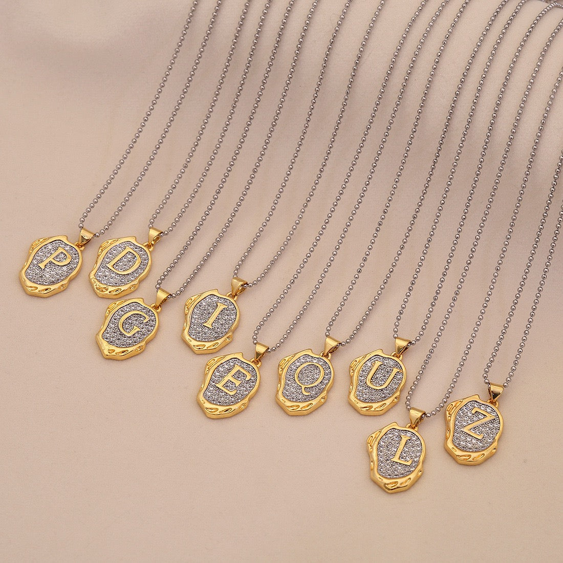 Gold Alphabet Pendant Necklace