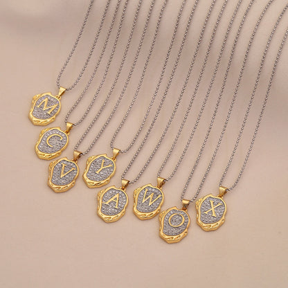 Gold Alphabet Pendant Necklace