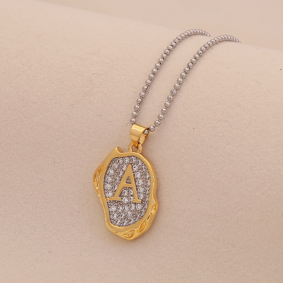 Gold Alphabet Pendant Necklace