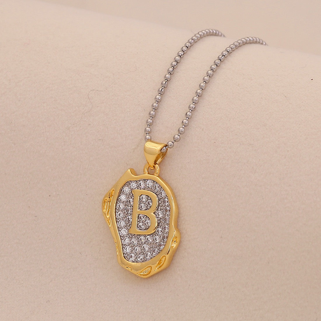 Gold Alphabet Pendant Necklace