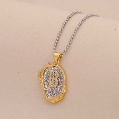 Gold Alphabet Pendant Necklace