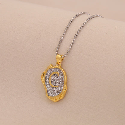Gold Alphabet Pendant Necklace