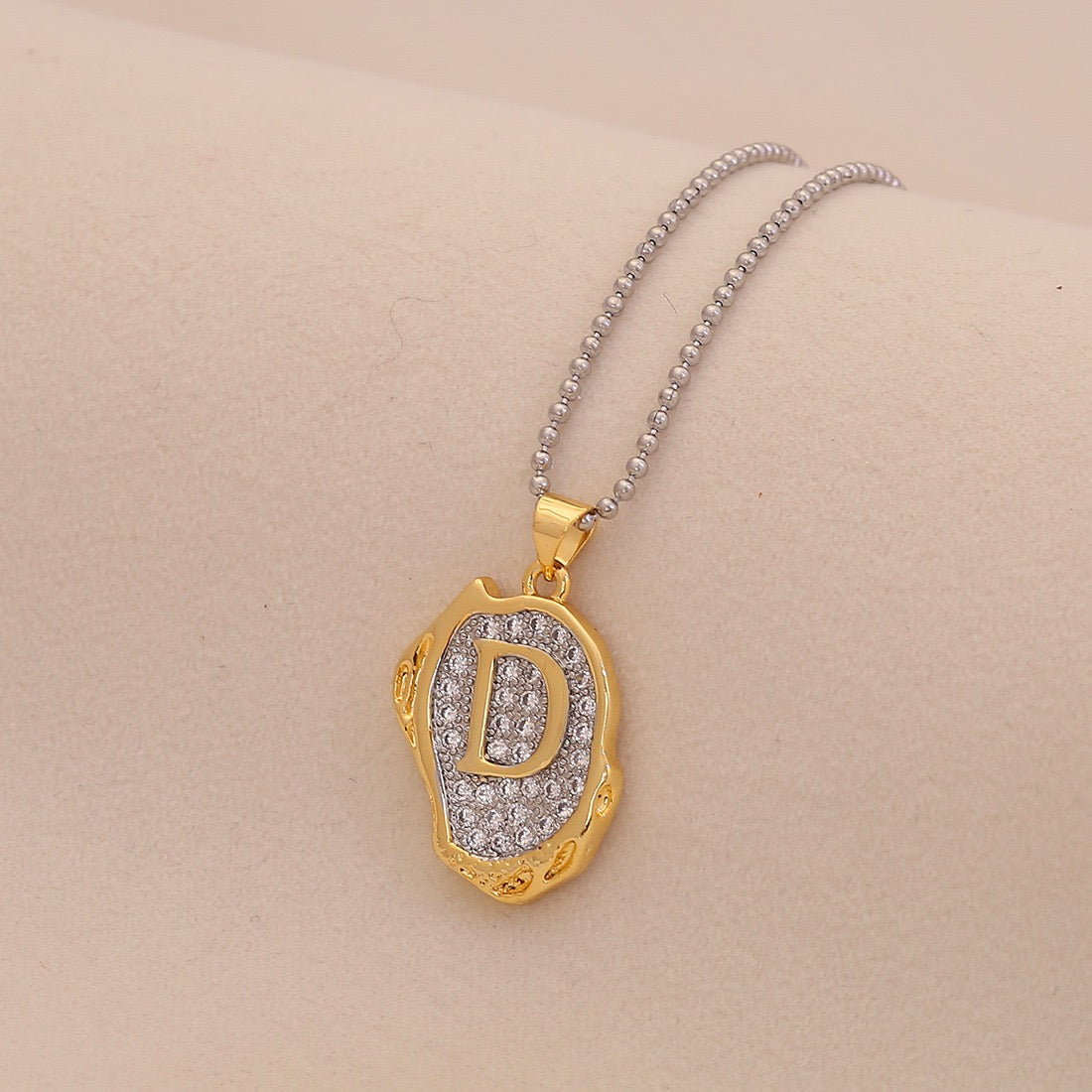Gold Alphabet Pendant Necklace