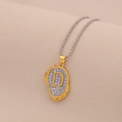 Gold Alphabet Pendant Necklace