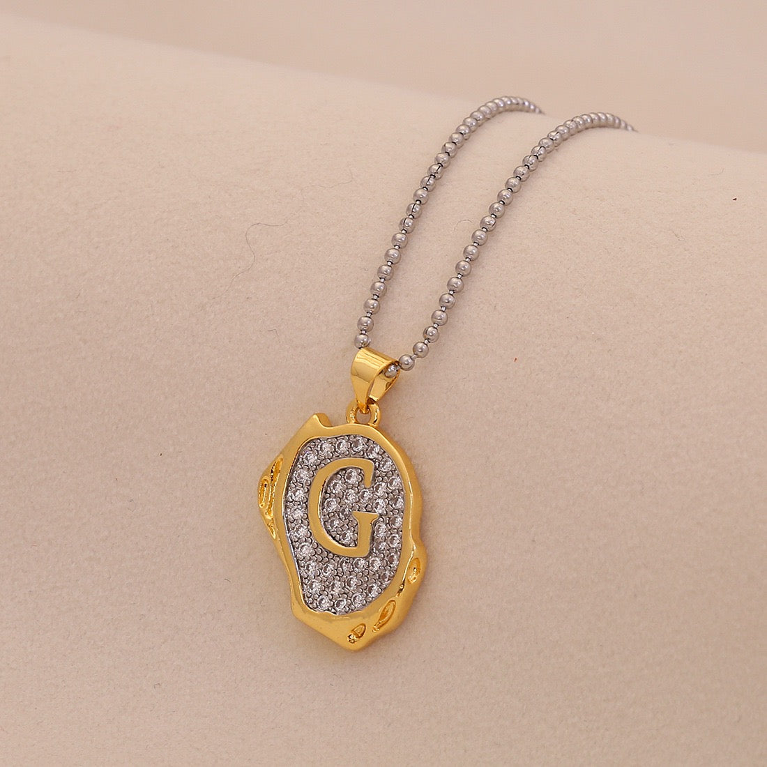 Gold Alphabet Pendant Necklace