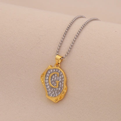 Gold Alphabet Pendant Necklace
