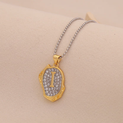 Gold Alphabet Pendant Necklace