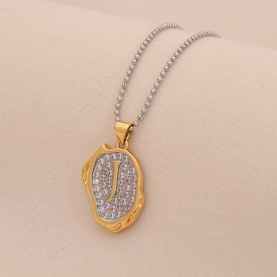 Gold Alphabet Pendant Necklace