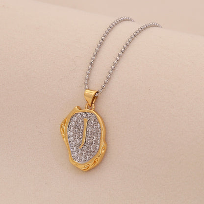 Gold Alphabet Pendant Necklace