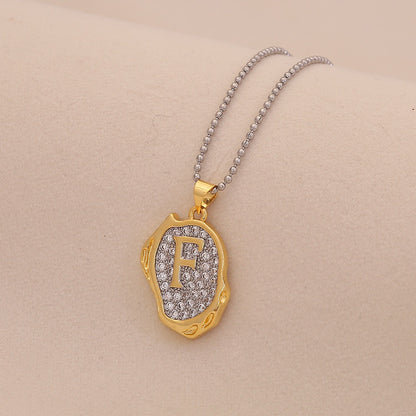 Gold Alphabet Pendant Necklace