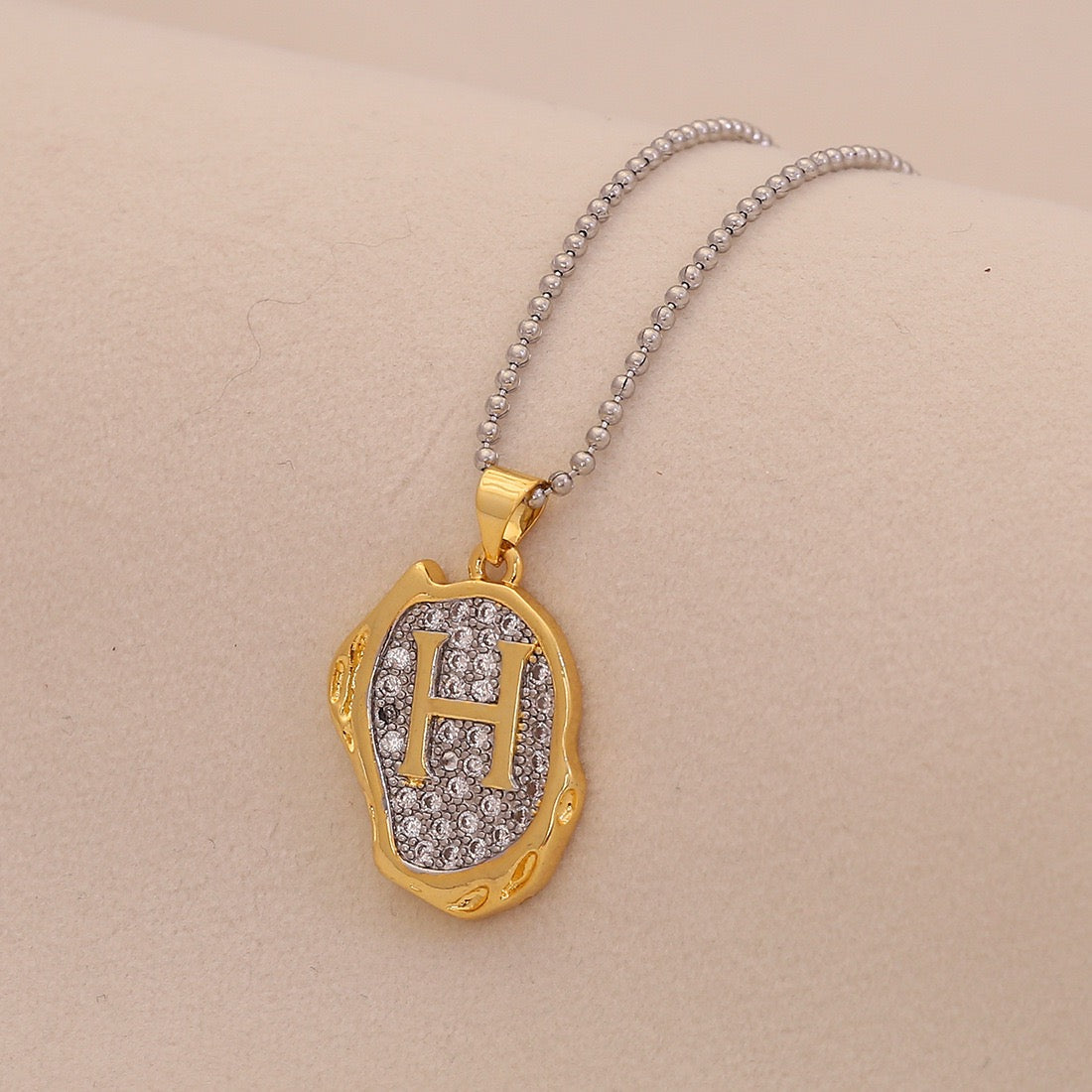 Gold Alphabet Pendant Necklace
