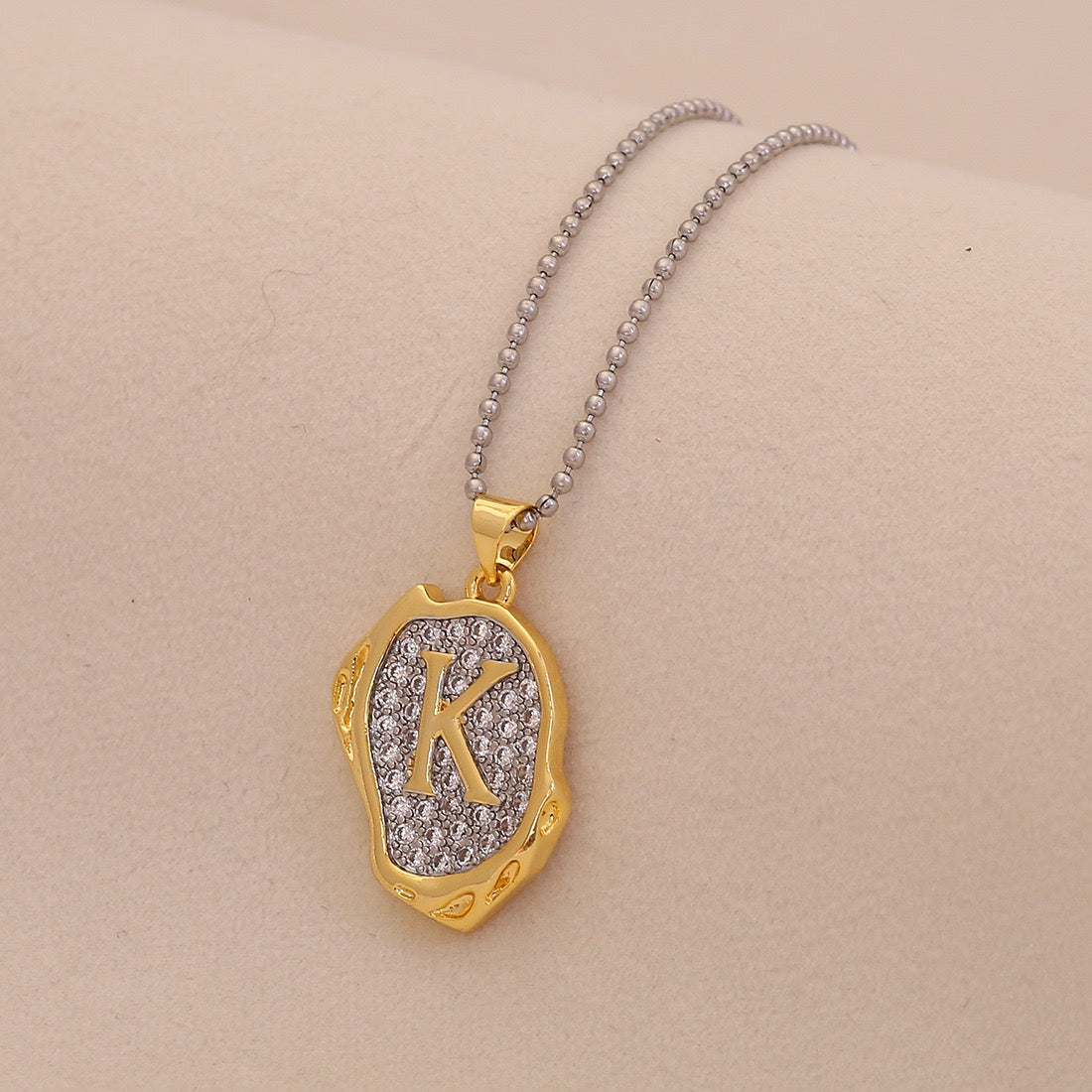 Gold Alphabet Pendant Necklace