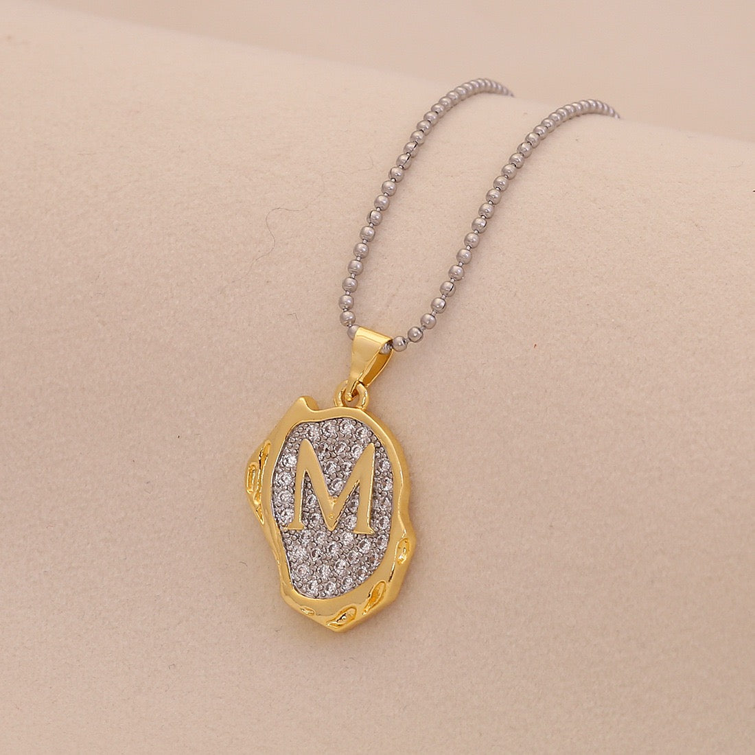 Gold Alphabet Pendant Necklace