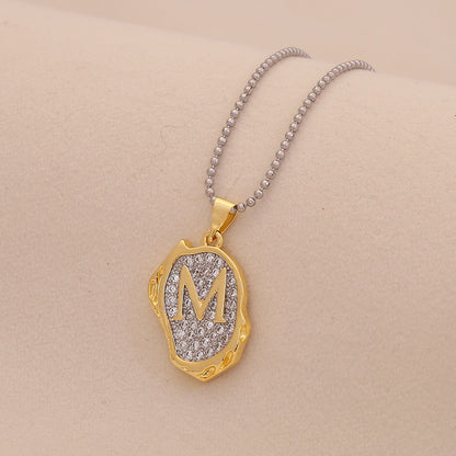 Gold Alphabet Pendant Necklace