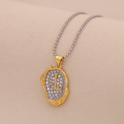 Gold Alphabet Pendant Necklace