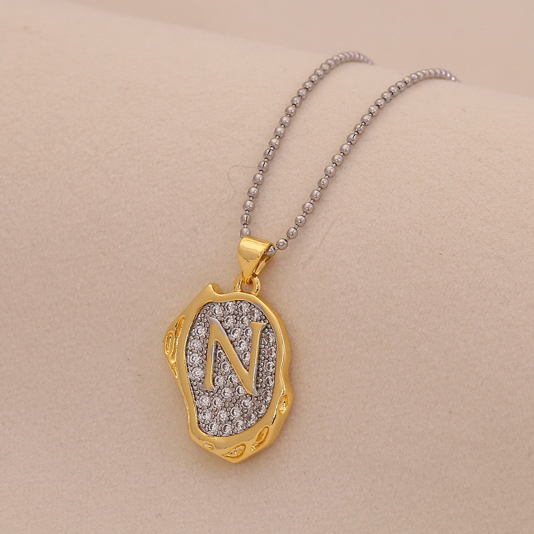 Gold Alphabet Pendant Necklace