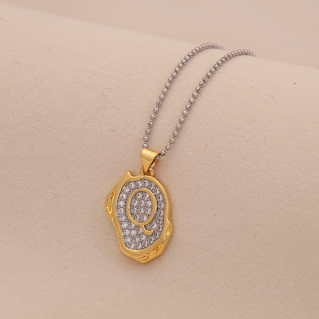 Gold Alphabet Pendant Necklace