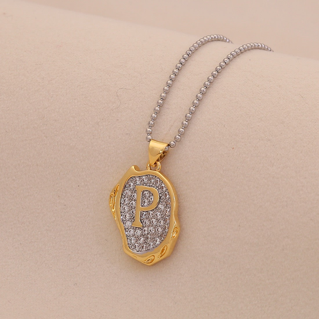 Gold Alphabet Pendant Necklace