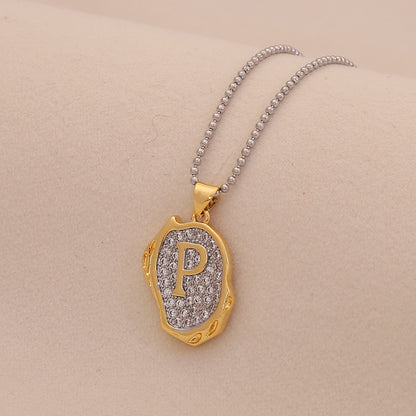 Gold Alphabet Pendant Necklace