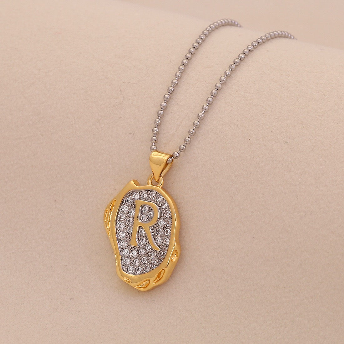 Gold Alphabet Pendant Necklace