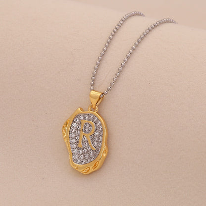 Gold Alphabet Pendant Necklace