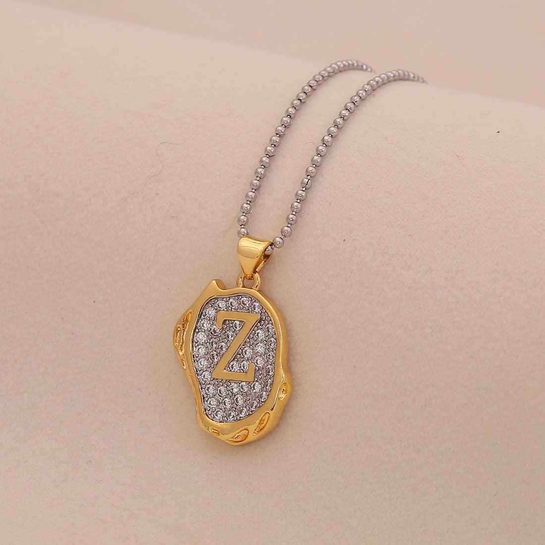 Gold Alphabet Pendant Necklace