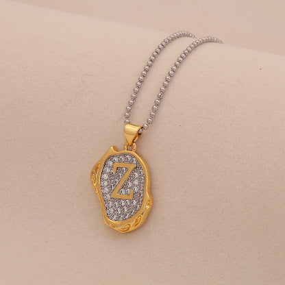 Gold Alphabet Pendant Necklace