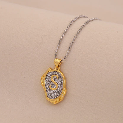 Gold Alphabet Pendant Necklace