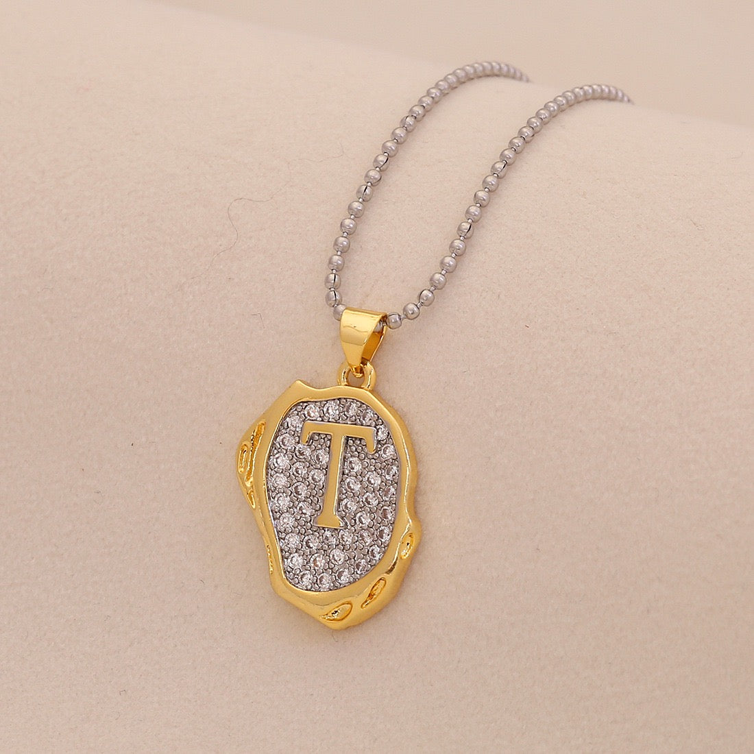 Gold Alphabet Pendant Necklace