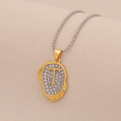 Gold Alphabet Pendant Necklace