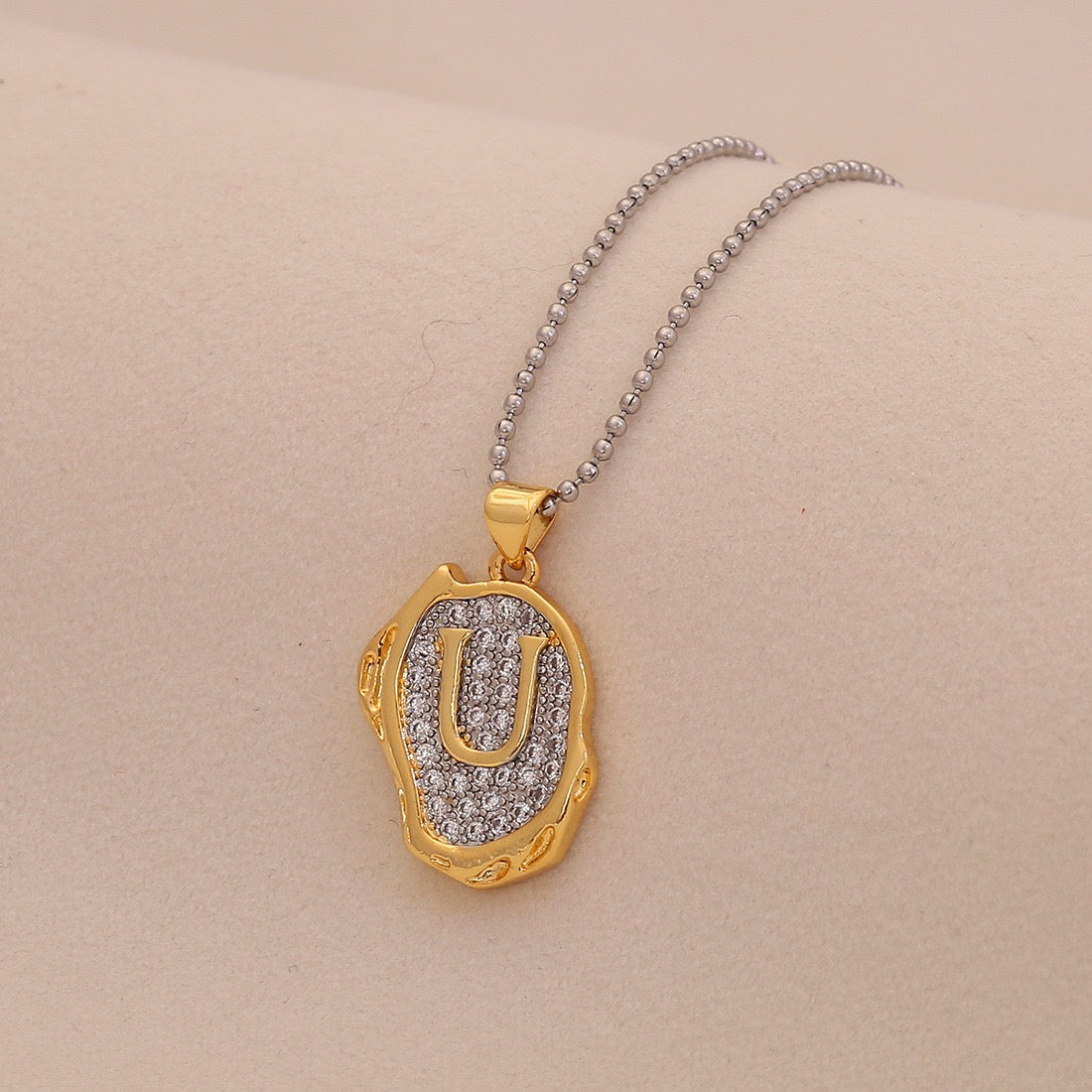 Gold Alphabet Pendant Necklace