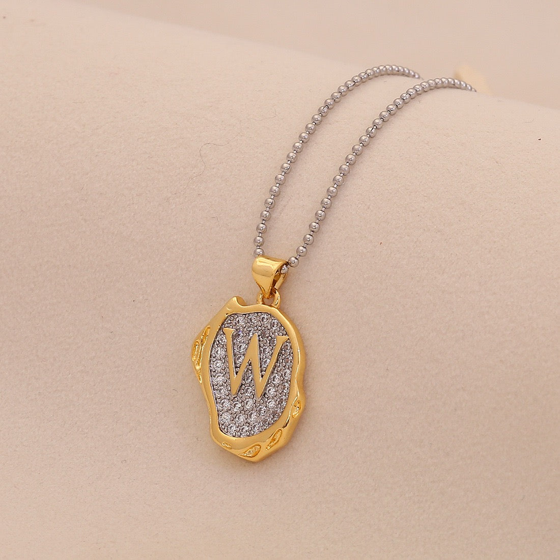 Gold Alphabet Pendant Necklace